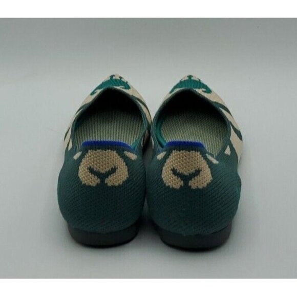 Rothy’s Flat Womens Size 7 Moroccan Ikat The Pointed Toe Green Shoe Retired - Picture 6 of 13